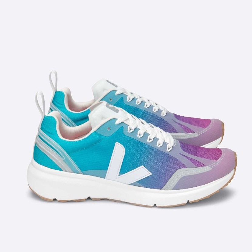 Veja Condor 2 Alveomesh Mens Trainers Turquoise/Purple UK 59669